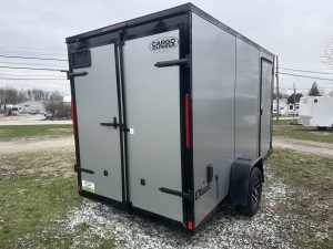 Cargo Express 6 ft x 12 Enclosed EX-DLX Series , White Composite exterior .Stock #460001