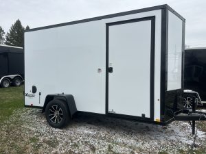 Cargo Express 6 ft x 12 Enclosed EX-DLX Series , White Composite exterior .Stock #46000