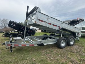 Legend 7 ft x 14 ft Dump Trailer, Galvanized, 14K gvwr