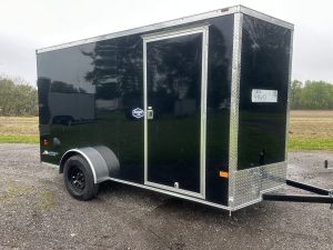 American Hauler Arrow Deluxe 6 ft x 12 ft enclosed trailer, ramp rear door ,Black .080 exterior