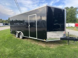 Cargo Express 8.5 ft x 20 ft enclosed trailer, EX SE series in BLACK, screwless exterior